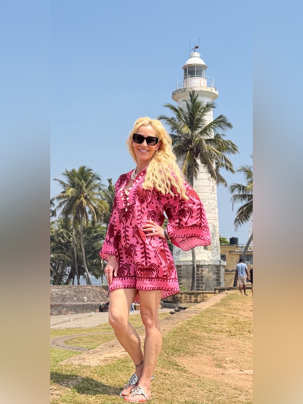 Johanna Ortiz Pink Printed Mini Dress Tunic